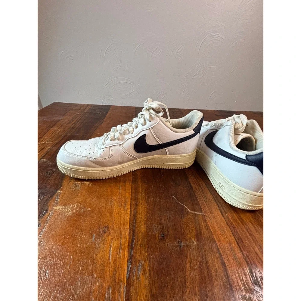 Nike Air Force 1‎ 07 Low Womens White Navy Gold Sneakers FZ6768-100 Size 9